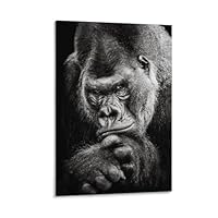 Amazon.co.jp: ブラックシンキングゴリラポスターとプリント動物